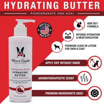 Warren London - Hydrating Butter For Dogs Skin & Coat,8 Oz,Pomegranate & Acai - Image 2