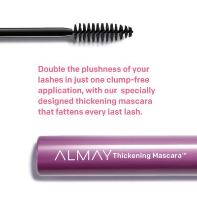 Almay Mascara, Thickening, Volume & Length Eye Makeup with Aloe and Vitamin B5, Hypoallergenic-Fragrance Free, Ophthalmologist Tested, 401 Blackest Black - Image 4