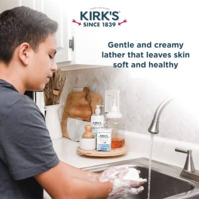 Kirk's Castile Bar Soap for Men, Women & Children - Made With Premium Coconut Oil, Sensitive Skin Formula, Vegan, Non GMO, Original Fresh Scent, 4 oz. Bars, 6 Pack - Image 6