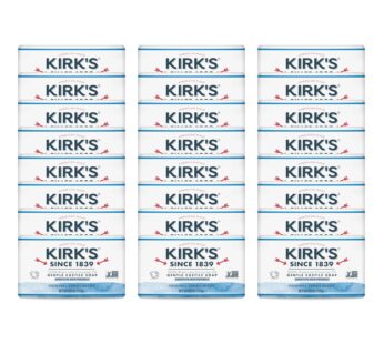 Kirk’s Castile Bar Soap for Men, Women & Children – Made with Premium Coconut Oil, Sensitive Skin Formula, Vegan, Non GMO, Original Fresh Scent, 4 oz. Bars, 24 Pack