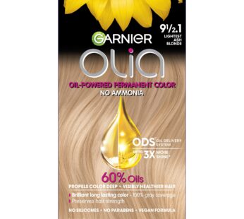 Garnier Hair Color Olia Ammonia-Free Brilliant Color Oil-Rich Permanent Hair Dye, 9 1/2.1 Lightest Ash Blonde, 1 Count (Packaging May Vary)