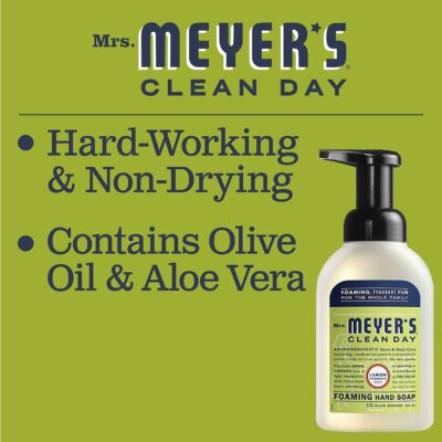 MRS. MEYER'S CLEAN DAY Foaming Hand Soap, Lemon Verbena 10 Fl Oz (Pack of 6) - Image 6