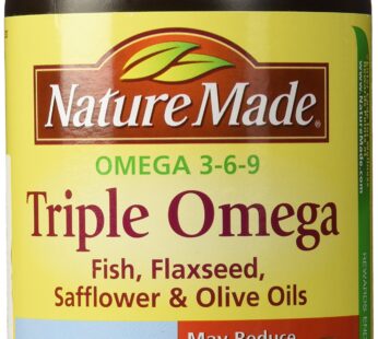 Nature Made Triple Omega 3 6 9 – Fish, Flaxseed, Safflower & Olive Oils – 180 Softgels