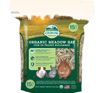 Oxbow Animal Health Organic Meadow Hay, For Rabbits, Guinea Pigs, And Small Pets, Grown In The USA, Farm Fresh, 15 Ounce