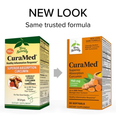 Terry Naturally CuraMed 750 mg Curcumin Complex - 30 Softgels - Superior Absorption BCM-95 - Non-GMO, Gluten Free, Halal - 30 Servings - Image 3