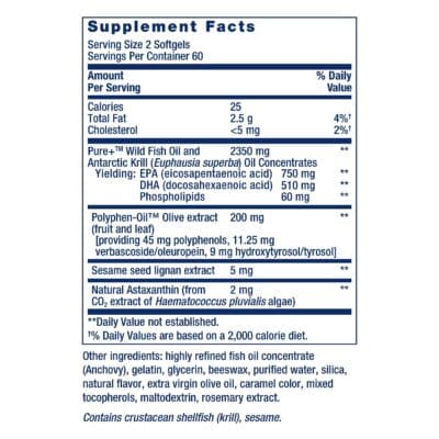 Life Extension Super Omega-3 Plus EPA/DHA Fish Oil, Sesame Lignans, Olive Extract, Krill & Astaxanthin - Heart, Brain & Joint Health Support - Gluten-Free, Non-GMO - 120 Softgels - Image 2