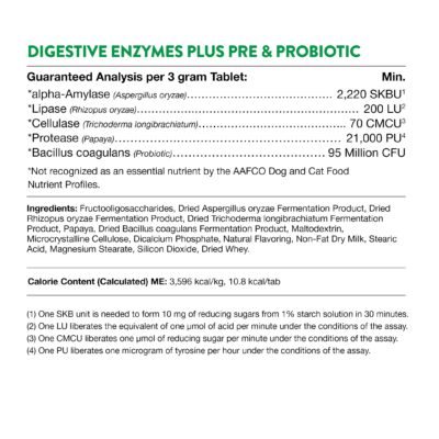 NaturVet ? Digestive Enzymes - Plus Probiotics & Prebiotics ? Helps Support Diet Change & A Healthy Digestive Tract ? for Dogs & Cats (Chewable Tablets, 60 Count) - Image 8
