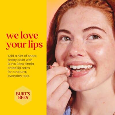 Burt's Bees Lip Tint Balm with Long Lasting 2 in 1 Duo Tinted Balm Formula, Color Infused with Deeply Hydrating Shea Butter for a Natural Looking Buildable Finish, Raspberry Zinnia (2-Pack) - Image 5