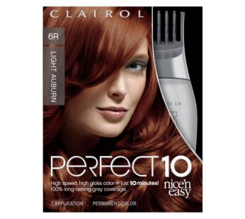 Clairol Nice’n Easy Perfect 10 Permanent Hair Dye, 6R Light Auburn Hair Color, Pack of 1