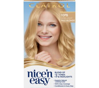 Clairol Nice’n Easy Permanent Hair Dye, 10PB Extra Light Pale Blonde Hair Color, Pack of 1