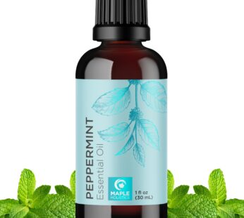 Peppermint Essential Oil for Diffuser Aromatherapy – 100% Pure Peppermint Oil for Hair Skin and Nails Plus Undiluted Refreshing Aromatherapy Essential Oil for Diffusers Baths and Topical Uses 1oz