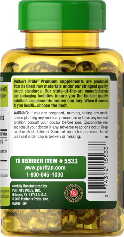 Puritan's Pride Odorless Garlic 1000 Mg Rapid Release Softgels, 250Count - Image 4