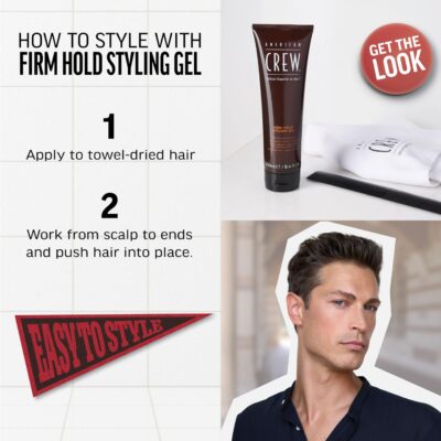 American Crew Men's Hair Gel, Firm Hold, Non-Flaking Styling Gel, 13.1 Fl Oz - Image 3