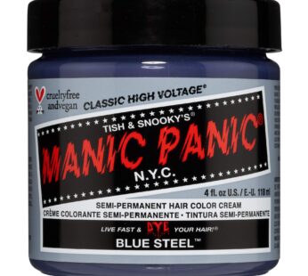 MANIC PANIC Blue Steel Hair Dye ? Classic High Voltage – Semi-Permanent Hair Color – Cool, Silver Hair Dye With Blue Undertones – Vegan, PPD & Ammonia-Free – For Coloring Hair on Women & Men