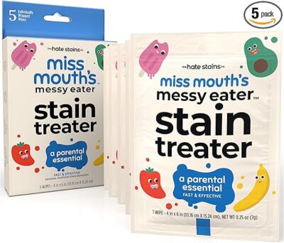 Miss mouth's harold import messy eater stain treater wipes - 5 pack stain remover