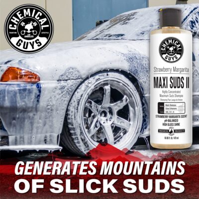 Chemical Guys CWS_1011_64 Maxi-Suds II Foaming Car Wash Soap (Works with Foam Cannons, Foam Guns or Bucket Washes) Safe for Cars, Trucks, Motorcycles, RVs & More, 64 oz (.5 Gallon), Strawberry Scent - Image 4