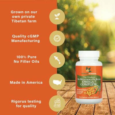 Seabuckwonders Sea Buckthorn Oil Blend, Omega-7 Complete, 60-Softgels (500mg Each) - Image 4