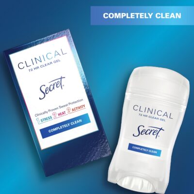 Secret Clinical Strength Clear Gel Women's Antiperspirant & Deodorant Completely Clean Scent 1.6 Oz, 1.600 Fluid Ounce - Image 2
