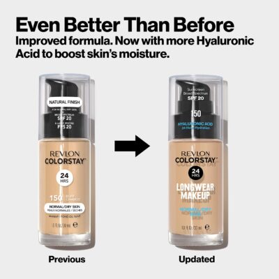 Revlon Liquid Foundation, ColorStay Face Makeup for Normal & Dry Skin, SPF 20, Longwear Medium-Full Coverage with Natural Finish, Oil Free, 110 Ivory, 1 Fl Oz - Image 9