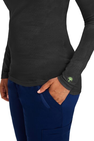 Healing Hands Women's Underscrub Soft Knit Melissa Longsleeve Scrub Tee with Breathable & Easy Care Fabric 5047, XS, Black - Image 4