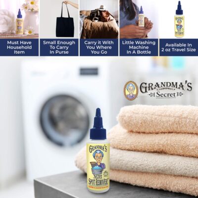 Grandma's Secret Spot Remover - Chlorine, Bleach, and Toxin-Free Stain Remover - Stain Remover for Clothes - Fabric Stain Remover Removes Oil, Paint, Blood and Pet Stains -3 Pack of 2 Ounce - Image 5