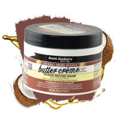 Aunt Jackie's Coconut Cr?me Recipes Butter Cr?me Intensive Moisture Sealant, Leave-In Conditioning Therapy for Dry Hair, 7.5 oz - Image 2