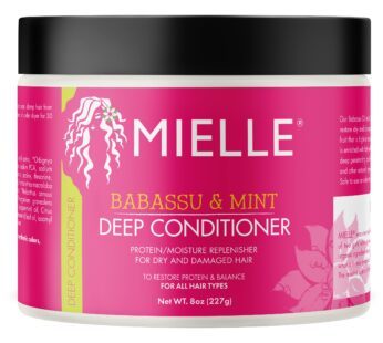 Mielle Organics Babassu & Mint Deep Conditioner with Protein, Moisturizing & Conditioning Deep Treatment, Hydrating Repair for Dry, Damaged, & Frizzy Hair, 8-Ounces