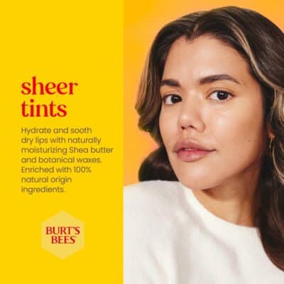 Burt's Bees Lip Tint Balm with Long Lasting 2 in 1 Duo Tinted Balm Formula, Color Infused with Deeply Hydrating Shea Butter for a Natural Looking Buildable Finish, Raspberry Zinnia (2-Pack) - Image 3