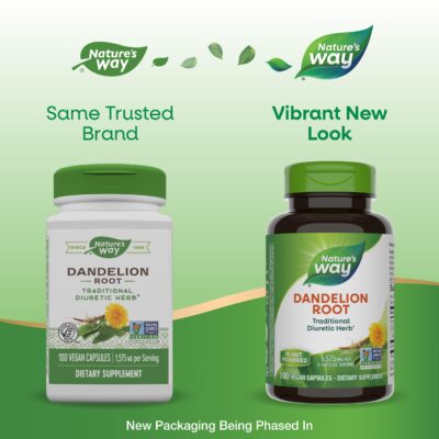 Nature's Way Dandelion Root, Traditional Diuretic Herb*, Vegan, 100 Capsules (Packaging May Vary) - Image 2