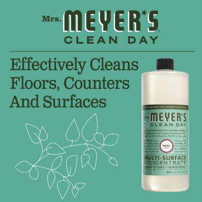 MRS. MEYER'S CLEAN DAY Multi-Surface Cleaner Concentrate, Use to Clean Floors, Tile, Counters, Basil, 32 fl. oz - Pack of 2 - Image 3