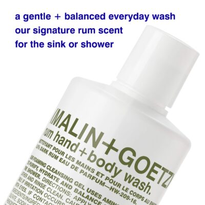 Malin + Goetz Rum Hand & Body Wash, 16 Fl. Oz. ? Men & Women Natural Body Wash For All Skin Types, Foaming Hydrating Cleansing Gel, Cruelty-Free & Vegan - Image 2