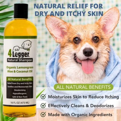 4-Legger Certified Organic Dog Shampoo - All Natural and Hypoallergenic with Aloe and Lemongrass, Soothing for Normal, Dry, Itchy or Allergy Sensitive Skin - Biodegradable - Made in USA - 16 oz - Image 5