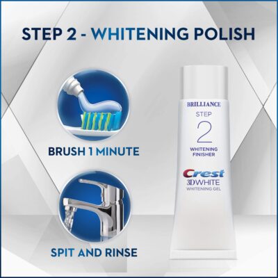Crest 3D White Brilliance 2 Step Kit, Deep Clean Toothpaste (4oz) + Teeth Whitening Gel (2.3oz) - Image 6
