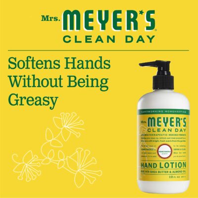 MRS. MEYER'S CLEAN DAY Hand Lotion for Dry Hands, Non-Greasy Moisturizer Made with Essential Oils, Honeysuckle, 12 oz - Image 4