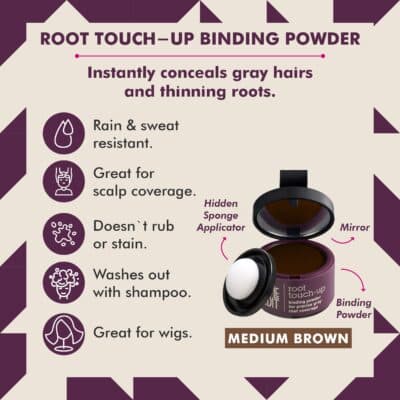 Root Touch Up Powder for Medium Brown Hair by Style Edit | Cover Up Hair Color for Grays and Roots Coverage|Root Concealer for Medium Brown Hair | Mineral Infused Binding Hairline Powder|0.13 oz. Tub - Image 2