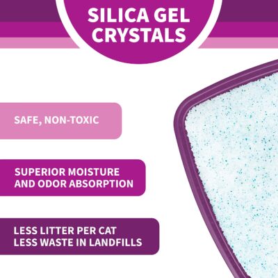 Litter Pearls Micro Crystals Unscented Non-Clumping Crystal Cat Litter with Odorbond, 7 lb, White, Clear and Blue Crystals (LPMC7) - Image 4