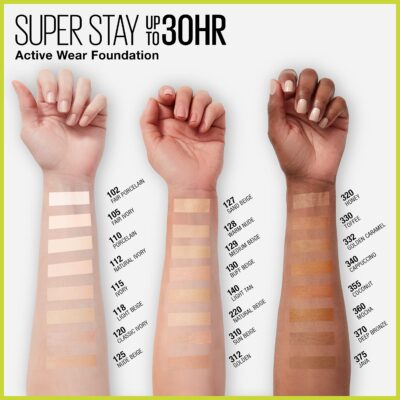 Maybelline Super Stay Full Coverage Liquid Foundation Active Wear Makeup, Up to 30Hr Wear, Transfer, Sweat & Water Resistant, Matte Finish, Classic Ivory, 1 Count - Image 3