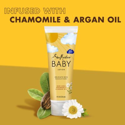 SheaMoisture Baby Lotion for Dry Skin and Clear Skin Raw Shea, Chamomile and Argan Oil with Shea Butter 8 oz - Image 3