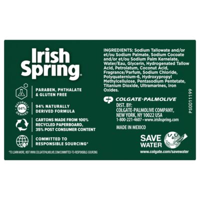 Irish Spring Moisture Blast Deodorant Bar Soap for Men, Feel Fresh All Day, 3.7 oz, 12 Pack - Image 9