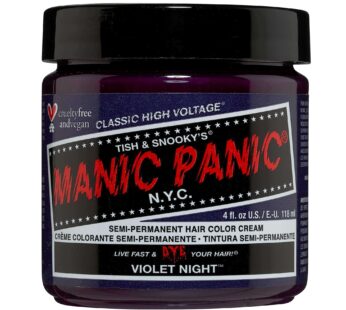 MANIC PANIC Violet Night Hair Dye ? Classic High Voltage – Semi Permanent Hair Color – Cool Dark Purple Color – For Dark & Light Hair – Vegan, PPD & Ammonia-Free – For Coloring Hair on Men & Women