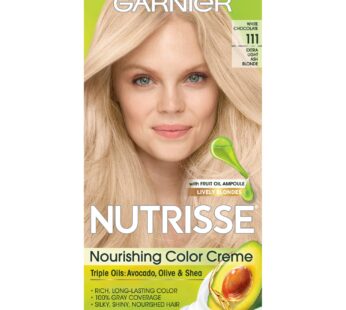 Garnier Nutrisse Nourishing Hair Color Creme, 111 Extra-Light Ash Blonde (White Chocolate) (Packaging May Vary)