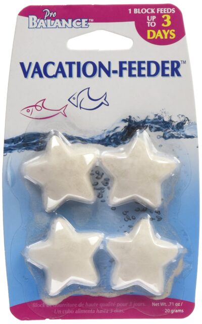 Penn-Plax Pro Balance Vacation Fish Feeder ? Slow Release Food That?s Great for Weekend Vacays: 1 Block Feeds up to 3 Days ? 4 Starfish Shape Blocks (1 Package) (PBV3)