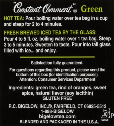 Bigelow Tea Constant Comment Green Tea -- 20 Tea Bags - Image 2