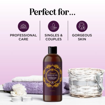 Aromatherapy Sensual Massage Oil for Couples - Relaxing Full Body Massage Oil for Date Night with Sweet Almond Oil - Vegan Lavender Massage Oil for Massage Therapy Smooth Gliding Formula 16 Fl Oz - Image 2