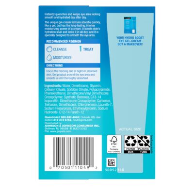 Neutrogena Hydro Boost Hyaluronic Acid Eye Gel Cream, Under Eye Cream with Hyaluronic Acid, Fragrance Free, Non-Comedogenic Moisturizer, 0.5 OZ - Image 6