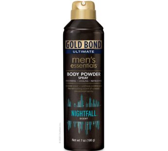 Gold Bond Ultimate Men’s Essentials Body Powder Spray 7 oz. Nightfall Scent Odor + Wetness Protection