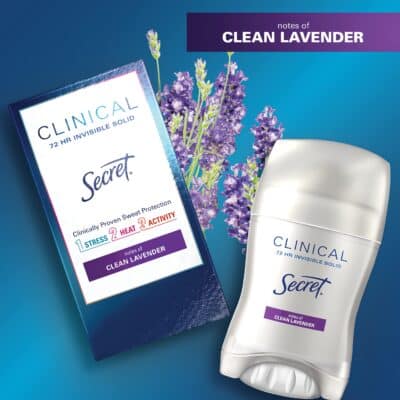 Secret Clinical Strength Antiperspirant and Deodorant for Women Invisible Solid Clean Lavender 2.6 Oz - Image 6