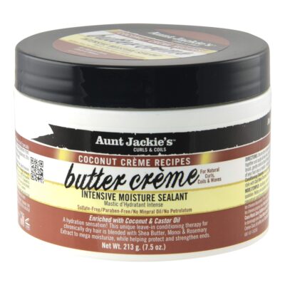 Aunt Jackie's Coconut Cr?me Recipes Butter Cr?me Intensive Moisture Sealant, Leave-In Conditioning Therapy for Dry Hair, 7.5 oz