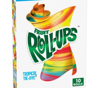 Fruit Roll-Ups Fruit Flavored Snacks, Tropical Tie-Die, 0.5 oz, 10 ct