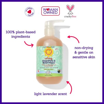 California Baby Calming Lavender Shampoo and Body Wash | 100% Plant-Based (USDA Certified) | Hypoallergenic Baby Soap for Dry, Sensitive Skin | 562 mL / 19 fl. oz. - Image 3